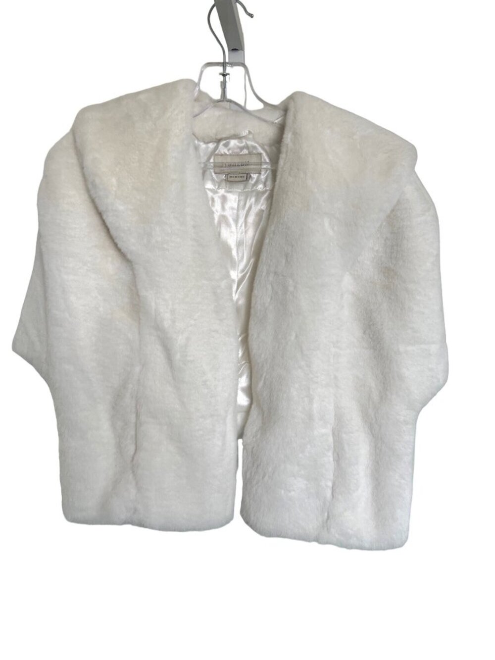 BHLDN Faux Fur Ivory Bridal Wrap Capelet Shrug Small